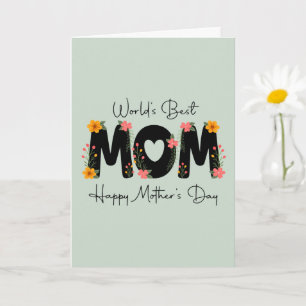 Enkel Världens bästa mamma Mors dag kalligrafi Kort