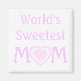 Enkel världens sötaste MAMMA med Rosa Kärlek Heart Magnet