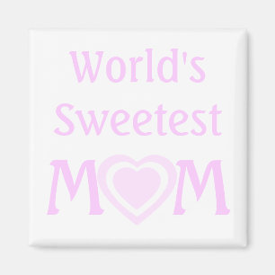 Enkel världens sötaste MAMMA med Rosa Kärlek Heart Magnet