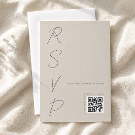 Enkel varm grå bröllops QR-kod OSA Kort