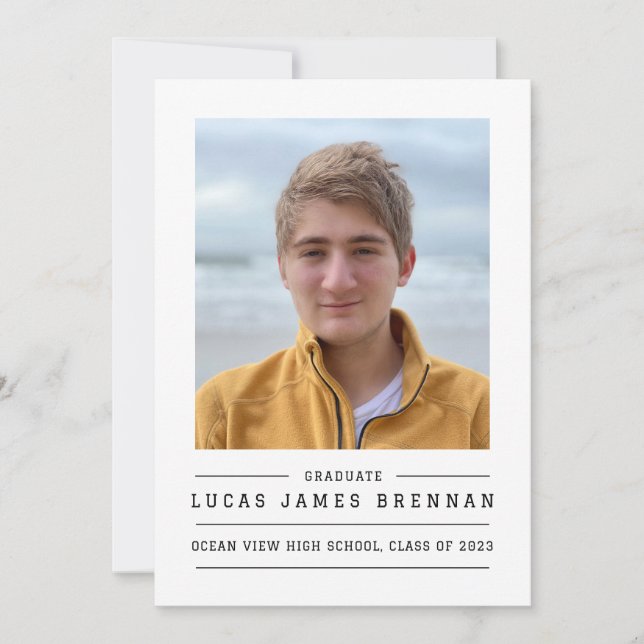 Enkel varning för Elegant Studenten med foto Meddelande (Framsida)