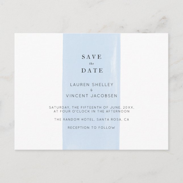 Enkel vattenfärg bröllop Save The Date-kort Meddelande Vykort (Framsida)