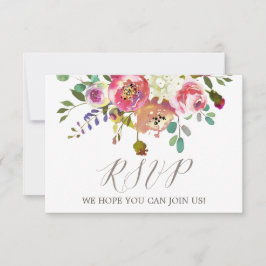 Enkel vattenfärg bukett Webbplats RSVP-kort OSA Kort