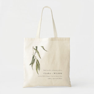 Enkel vattenfärg Eucalyptus Botanical Bröllop Tygkasse