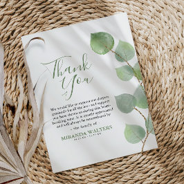 Enkel vattenfärg Eucalyptus Greenery Sympathy Tack Kort