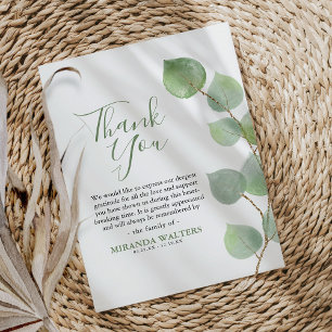 Enkel vattenfärg Eucalyptus Greenery Sympathy Tack Kort