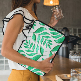 Enkel vattenfärg grenar - grönt laptop fodral