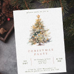 Enkel vattenfärg Julgran Party Inbjudningar<br><div class="desc">En enkel inbjudan till Watercolor-julfest med en vattenfärgad illustration av en vintage stil Julgran som är dekorerad med baubles och en stjärna.</div>