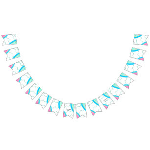 Enkel vattenfärg med minimal grönt för rosa lägger vimplar