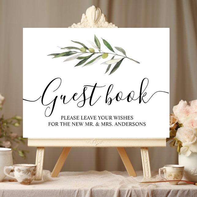 Enkel vattenfärg Oliv grönt Gren Poster (Skapare uppladdad)