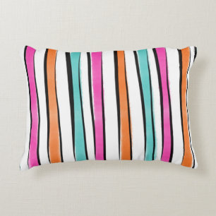 Enkel vattenfärg Rand Mönster Prydnadskudde