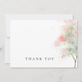 Enkel vattenfärg Träd Funeral Tack