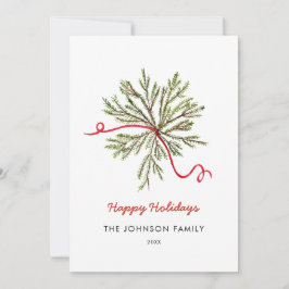 Enkel vattenfärgad Helgdag grön med rött båge Meddelande