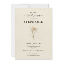 Enkel vattenfärgsblomma Inbjudningskort för möhipp