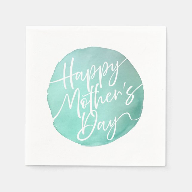 Enkel vattenfärgscirkel Mor Dag-skript Pappersservett (Framsidan)