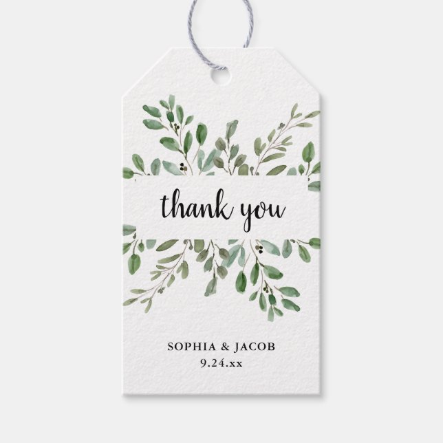 Enkel vattenfärgsGrekland och skript Presentetikett (Framsidan)