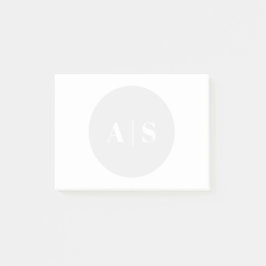 Enkel vattenstämpel med monogram post-it block