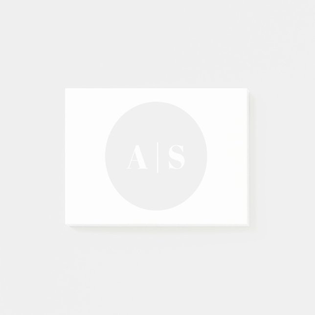 Enkel vattenstämpel med monogram post-it block (Framsida)