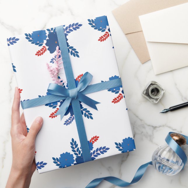 Enkel vektordesign för blåa blommor presentpapper (Gifting)