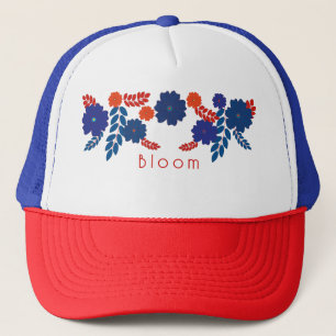 Enkel vektordesign med blå blommor keps