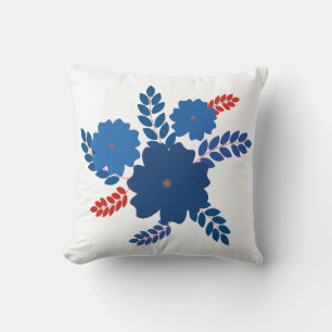 Enkel vektordesign med blå blommor kudde