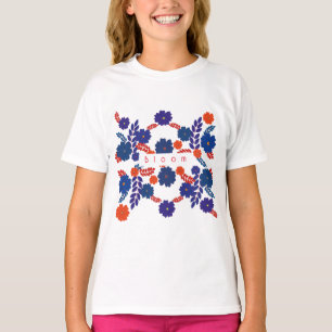 Enkel vektordesign med blå blommor t shirt