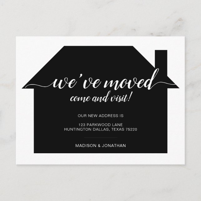 Enkel Vi har flyttat Flytta Meddelande Vykort (Framsida)