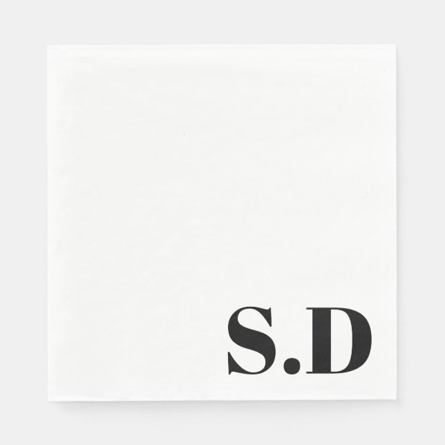 Enkel vigsel med monogram | Personliga initialer Pappersservett (Framsidan)