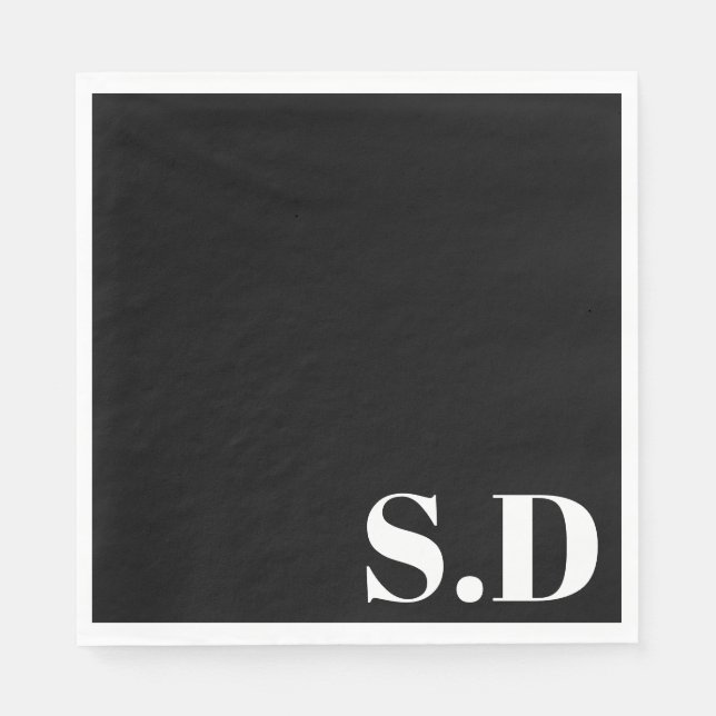 Enkel vigsel med monogram | Personliga initialer Pappersservett (Framsidan)