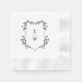 Enkel vigselmonogram pappersservett