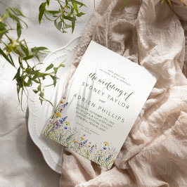 Enkel Vildblomma Bröllopsinbjudan Inbjudningar
