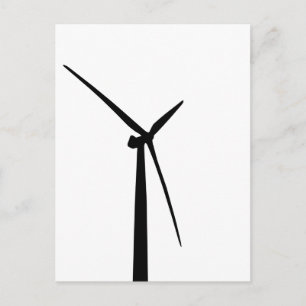 Enkel vind av grönt för turbinenergi silhuett vykort