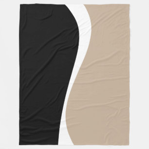 Enkel Vinkar 2 - Taupe, Svartvit Fleecefilt
