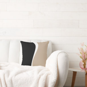 Enkel Vinkar 2 - Taupe, Svartvit Kudde