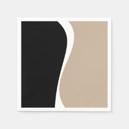 Enkel Vinkar 2 - Taupe, Svartvit Pappersservett