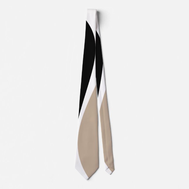 Enkel Vinkar 2 - Taupe, Svartvit Slips (Framsida)