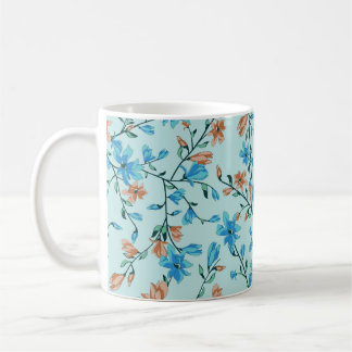 Enkel Vintage: Blommigt Fabric Mönster Kaffemugg