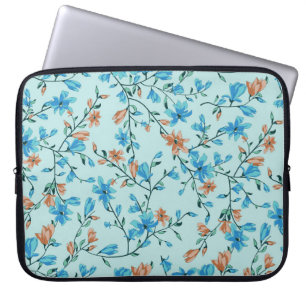 Enkel Vintage: Blommigt Fabric Mönster Laptop Fodral