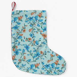 Enkel Vintage: Blommigt Fabric Mönster Liten Julstrumpa