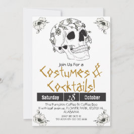 Enkel Vintage för Vuxen Halloween fest gotiic Skul Inbjudningar