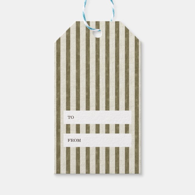 Enkel vintage grönrandig julpresentetikett presentetikett (Framsidan)