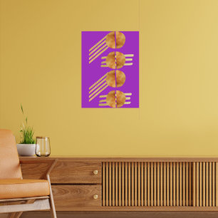 enkel Vintage Guld över lila estetisk Poster