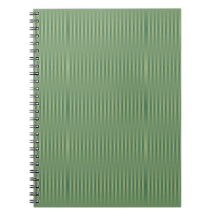 Enkel Vintage Olive Sage Grönt Gradient Stripe Anteckningsbok