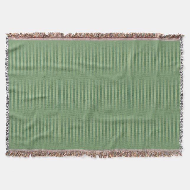 Enkel Vintage Olive Sage Grönt Gradient Stripe Filt (Framsidan)