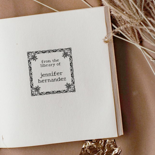 Enkel vintageblomma ram från detta bibliotek  stämpel (Skapare uppladdad)