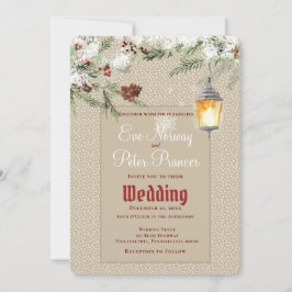 Enkel vinterbröllop med lykta och grönt meddelande