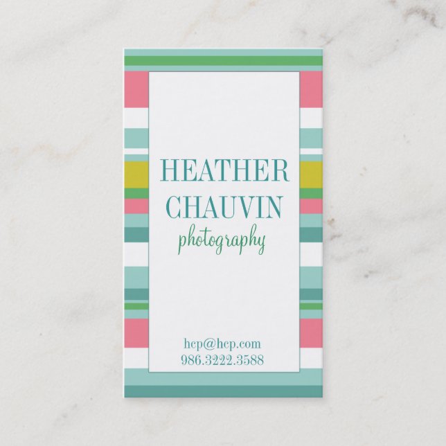 Enkel visitkort för färgrika randar (Framsida)