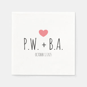 Enkel viskhet, monogrammat Heart Bröllop Pappersservett