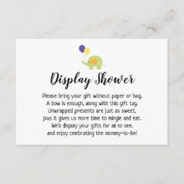 Enkel Visning, babyskor infogning med elefant Tilläggskort