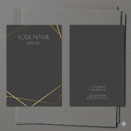 Enkel visning för grått-öronring i guld visitkort